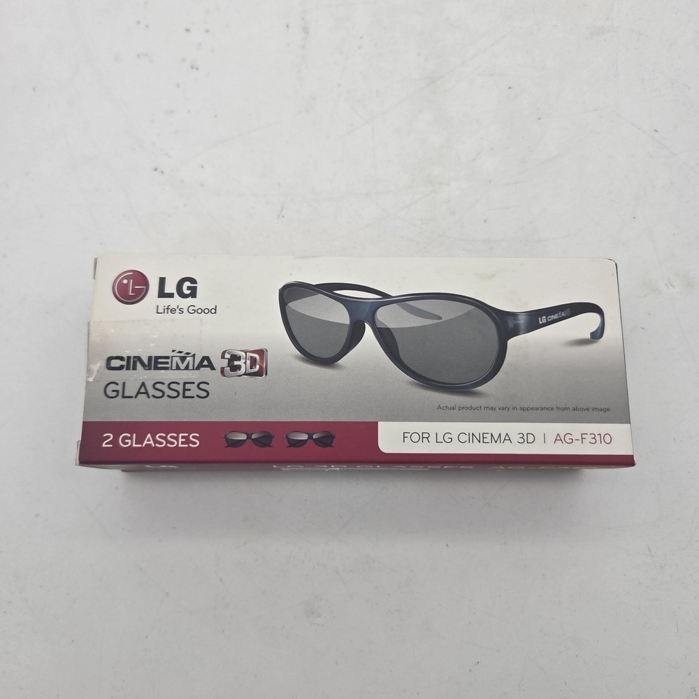 LG Cinema 3D HDTV Movie Glasses AG-F310 2 Pack Black Pairs New In Box